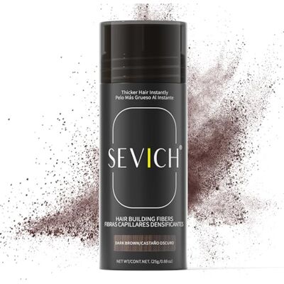 SEVICH Hair Keratin Fibres Poudre épaississante pour cheveux en perte de cheveux ou clairsemés 5 secondes de couverture Pour homme et femme 25 g Marron foncé - Publicité SEVICH Hair Keratin Fibres Poudre épaississante pour cheveux en perte de cheveux ou clairsemés 5 secondes de couverture Pour homme et femme 25 g Marron foncé - Publicité
