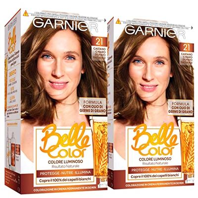 Garnier Belle Color Coloration Permanente Cheveux 21 Châtain Clair Doré Naturel Teinture Naturelle Action Nourrissante Illuminatrice Résultat Naturel à l'Huile de Germe de Blé Lot de 2 - Publicité Garnier Belle Color Coloration Permanente Cheveux 21 Châtain Clair Doré Naturel Teinture Naturelle Action Nourrissante Illuminatrice Résultat Naturel à l'Huile de Germe de Blé Lot de 2 - Publicité
