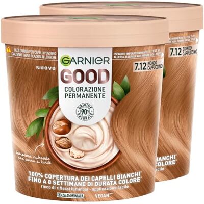 Garnier Good Coloration Cheveux sans Ammoniaque Teinture Permanente 8 Semaines Couleur Lumineuse et Vive Couvre 100% des Cheveux Gris Formule Vegan 7.12 Blond Foncé Café Crème 2 Paquets - Publicité Garnier Good Coloration Cheveux sans Ammoniaque Teinture Permanente 8 Semaines Couleur Lumineuse et Vive Couvre 100% des Cheveux Gris Formule Vegan 7.12 Blond Foncé Café Crème 2 Paquets - Publicité