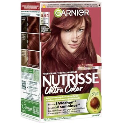 Garnier Coloration Permanente Nutrisse Ultra Color 5.64 Rouge Terracotta - Publicité Garnier Coloration Permanente Nutrisse Ultra Color 5.64 Rouge Terracotta - Publicité