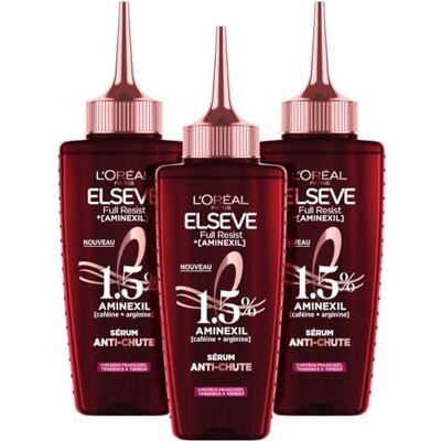 L'Oreal Paris L'Oréal Paris la Cure Anti-Chute Full Resist Aminexil + Caféine + Arginine Sérum Pour Cheveux Fragiles, Perte de Cheveux Longueurs Renforcées, Cuir Chevelu Moins Visible Elsève Lot de 3 - Publicité L'Oreal Paris L'Oréal Paris la Cure Anti-Chute Full Resist Aminexil + Caféine + Arginine Sérum Pour Cheveux Fragiles, Perte de Cheveux Longueurs Renforcées, Cuir Chevelu Moins Visible Elsève Lot de 3 - Publicité