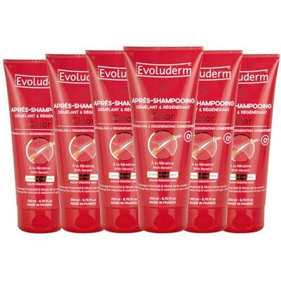 Evoluderm Après-Shampoing Démêlant & Régénérant Color 200 ml 99% d'Origine Naturelle Végan Fabrication Française Lot de 6 x 200 ml - Publicité Evoluderm Après-Shampoing Démêlant & Régénérant Color 200 ml 99% d'Origine Naturelle Végan Fabrication Française Lot de 6 x 200 ml - Publicité