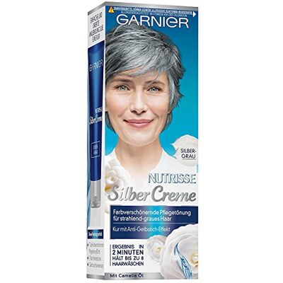 Garnier Nutrisse Crème Argent Couleur?: Gris argenté Contenu?: 80 ml Coloration farbverschönernde Entretien – Coloration pour cheveux gris de radieuse. Publicité Garnier Nutrisse Crème Argent Couleur?: Gris argenté Contenu?: 80 ml Coloration farbverschönernde Entretien – Coloration pour cheveux gris de radieuse. Publicité