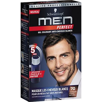 Schwarzkopf Men Perfect Gel Colorant Anti-Cheveux Blancs Homme Coloration Cheveux Homme Châtain Foncé Naturel 70 - Publicité Schwarzkopf Men Perfect Gel Colorant Anti-Cheveux Blancs Homme Coloration Cheveux Homme Châtain Foncé Naturel 70 - Publicité