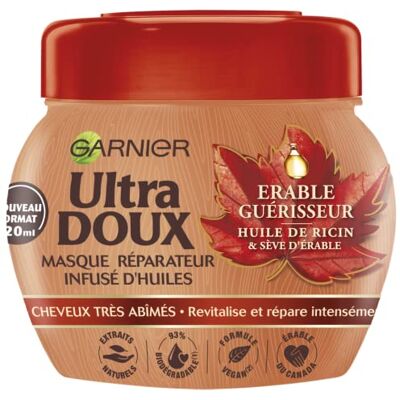 Garnier Ultra Doux Masque Réparation Intense Erable Guérisseur 320 Millilitres - Publicité Garnier Ultra Doux Masque Réparation Intense Erable Guérisseur 320 Millilitres - Publicité