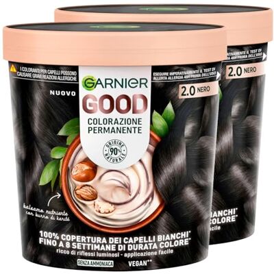 Garnier Good Coloration Cheveux sans Ammoniaque Teinture Permanente Jusqu'à 8 Semaines Couleur Lumineuse et Vive Couvre 100% des Cheveux Gris Formule Vegan 2.0 Brun Truffé 2 Paquets - Publicité Garnier Good Coloration Cheveux sans Ammoniaque Teinture Permanente Jusqu'à 8 Semaines Couleur Lumineuse et Vive Couvre 100% des Cheveux Gris Formule Vegan 2.0 Brun Truffé 2 Paquets - Publicité