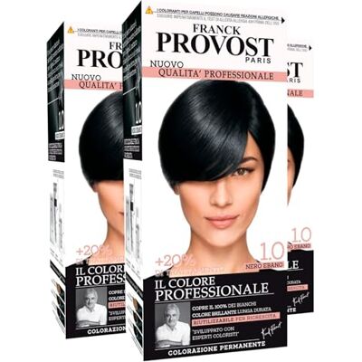Franck Provost Lot de 3 colorations permanentes réutilisables avec traitement de beauté Coloration professionnelle et couverture optimale avec longue durée de vie Couleur 1.0 Noir ébène - Publicité Franck Provost Lot de 3 colorations permanentes réutilisables avec traitement de beauté Coloration professionnelle et couverture optimale avec longue durée de vie Couleur 1.0 Noir ébène - Publicité