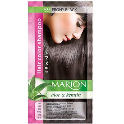 Marion - Shampoing Colorant Cheveux Sachet - Noir Ébène - Publicité Marion - Shampoing Colorant Cheveux Sachet - Noir Ébène - Publicité
