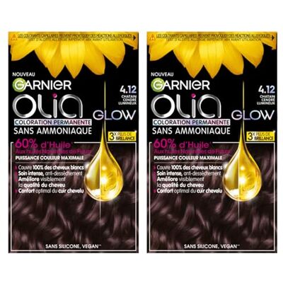 Garnier Olia Glow Coloration Cheveux Coloration Permanente Couleur 4.12 Châtain Cendré Lumineux Sans Ammoniaque Parfum Délicat Lot de 2 - Publicité Garnier Olia Glow Coloration Cheveux Coloration Permanente Couleur 4.12 Châtain Cendré Lumineux Sans Ammoniaque Parfum Délicat Lot de 2 - Publicité