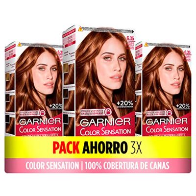 Garnier Color Sensation – Teinture permanente et intense réutilisable avec bol et brosse, 6.35 Blond caramel, Lot de 3 - Publicité Garnier Color Sensation – Teinture permanente et intense réutilisable avec bol et brosse, 6.35 Blond caramel, Lot de 3 - Publicité