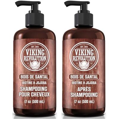 Viking Shampoo et Après-shampoing pour hommes - 2 x 500 ml - Naturel avec Jojoba & Biotine - Publicité Viking Shampoo et Après-shampoing pour hommes - 2 x 500 ml - Naturel avec Jojoba & Biotine - Publicité