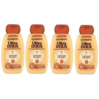 Garnier Ultra DOUX Shampooing Reconstituant 250 ml Lot de 4 - Publicité Garnier Ultra DOUX Shampooing Reconstituant 250 ml Lot de 4 - Publicité