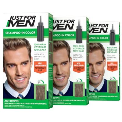 JUST FOR MEN Lot de 3 shampoings colorés pour cheveux Brun cendré 20 - Publicité JUST FOR MEN Lot de 3 shampoings colorés pour cheveux Brun cendré 20 - Publicité