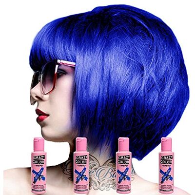 Crazy Color Sky Blue no 59, 100mlx4 - Publicité Crazy Color Sky Blue no 59, 100mlx4 - Publicité