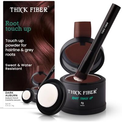 THICK FIBER Poudre de retouche de racine, poudre de couverture de racine pour cheveux fins – Ensemble correcteur de perte de cheveux résistant à l'eau et à la sueur avec poudre de cheveux pour cheveux - Publicité THICK FIBER Poudre de retouche de racine, poudre de couverture de racine pour cheveux fins – Ensemble correcteur de perte de cheveux résistant à l'eau et à la sueur avec poudre de cheveux pour cheveux - Publicité