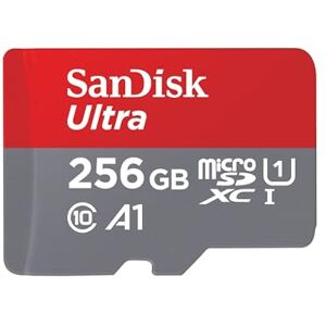 SanDisk Ultra microSDXC UHS-I memory card 256 GB+adapter (for Android smartphones and tablets and MIL cameras, A1, C10, U1, 120 MB/s transfer) - Publicité SanDisk Ultra microSDXC UHS-I memory card 256 GB+adapter (for Android smartphones and tablets and MIL cameras, A1, C10, U1, 120 MB/s transfer) - Publicité