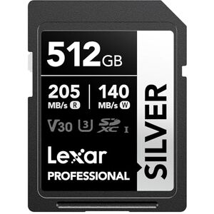 Carte mémoire Lexar 512GB SDXC UHS-I - Argent - U3, V30 - Vidéo 4K - Publicité Carte mémoire Lexar 512GB SDXC UHS-I - Argent - U3, V30 - Vidéo 4K - Publicité