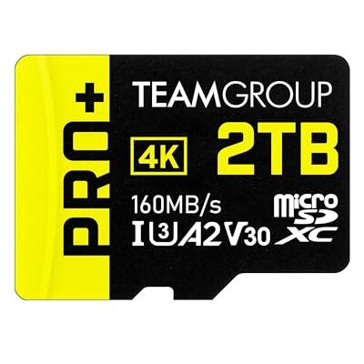 TEAMGROUP Carte micro SDXC UHS-I U3 A2 V30 2 To 2 To, R/W jusqu'à 160/110 Mo/s pour Nintendo Switch, Steam Deck, appareils de jeu, tablettes, smartphones, prise de vue 4K, avec adaptateur - Publicité TEAMGROUP Carte micro SDXC UHS-I U3 A2 V30 2 To 2 To, R/W jusqu'à 160/110 Mo/s pour Nintendo Switch, Steam Deck, appareils de jeu, tablettes, smartphones, prise de vue 4K, avec adaptateur - Publicité