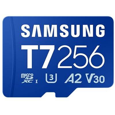 Samsung T7 Carte microSD, 256 Go, Carte mémoire pour Jeux Mobiles sur Smartphones, tablettes et Consoles Portables, UHS-I U3, Full HD & 4K UHD, 170 Mo/s en Lecture, MB-MB256T/WW - Publicité Samsung T7 Carte microSD, 256 Go, Carte mémoire pour Jeux Mobiles sur Smartphones, tablettes et Consoles Portables, UHS-I U3, Full HD & 4K UHD, 170 Mo/s en Lecture, MB-MB256T/WW - Publicité