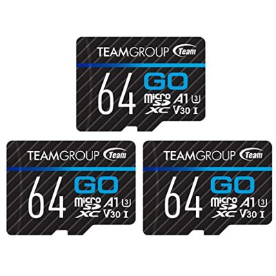 TEAMGROUP GO Card Lot de 3 cartes microSDXC UHS-I U3 V30 4K pour caméras d'action et drone, carte mémoire flash haute vitesse avec adaptateur pour sports de plein air et vlog, prise de vue 4K, GoPro - Publicité TEAMGROUP GO Card Lot de 3 cartes microSDXC UHS-I U3 V30 4K pour caméras d'action et drone, carte mémoire flash haute vitesse avec adaptateur pour sports de plein air et vlog, prise de vue 4K, GoPro - Publicité