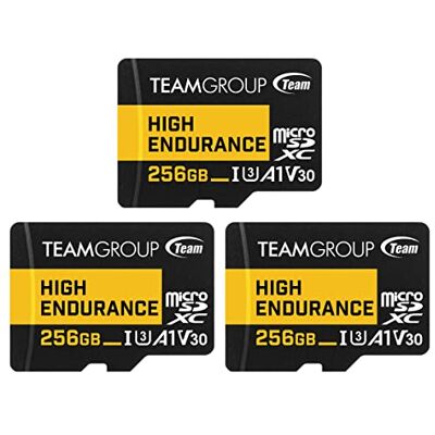 TEAMGROUP High Endurance THUSDX256GIV3065 Lot de 3 cartes mémoire micro SDXC UHS-I U3 V30 4K 100 Mo/s (conçues pour la surveillance) 256 Go - Publicité TEAMGROUP High Endurance THUSDX256GIV3065 Lot de 3 cartes mémoire micro SDXC UHS-I U3 V30 4K 100 Mo/s (conçues pour la surveillance) 256 Go - Publicité