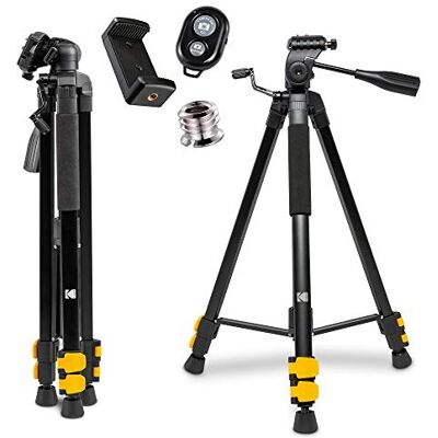 Kodak Trépied PhotoGear avec télécommande 62" Trépied Compact en Aluminium à 3 Sections avec Verrouillage à Bascule réglable de 22" à 62", Plaque à dégagement Rapide - Publicité Kodak Trépied PhotoGear avec télécommande 62" Trépied Compact en Aluminium à 3 Sections avec Verrouillage à Bascule réglable de 22" à 62", Plaque à dégagement Rapide - Publicité