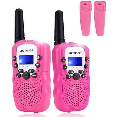 Retevis RT388 Talkie-walkie Enfant Rose - 8 Canaux, VOX, Lampe de poche - Walkie Talkie - Publicité Retevis RT388 Talkie-walkie Enfant Rose - 8 Canaux, VOX, Lampe de poche - Walkie Talkie - Publicité