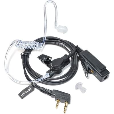 HYS Oreillette de sécurité PTT Compatible avec Baofeng BF-888S UV-5R Quansheng UVK5 K6 Kenwood 2 Broches Casque Talkie-walkie (1) - Publicité HYS Oreillette de sécurité PTT Compatible avec Baofeng BF-888S UV-5R Quansheng UVK5 K6 Kenwood 2 Broches Casque Talkie-walkie (1) - Publicité