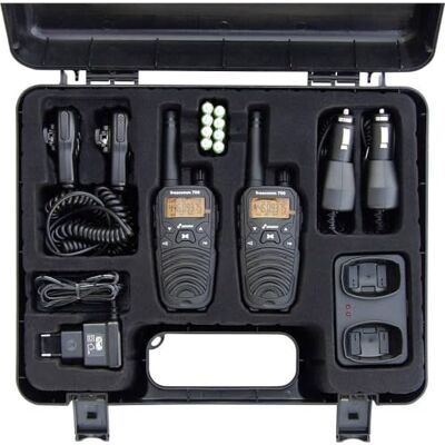 Stabo Radio PMR Freecomm 700 Box 8CH VOX Radio FM 0.5W IPX2 600mAh 2 pièces - Publicité Stabo Radio PMR Freecomm 700 Box 8CH VOX Radio FM 0.5W IPX2 600mAh 2 pièces - Publicité
