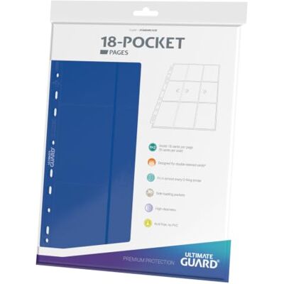 Ultimate Guard 18-Pocket Pages Side-Loading (10) Blue - Publicité Ultimate Guard 18-Pocket Pages Side-Loading (10) Blue - Publicité