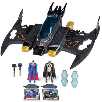 DC Comics , Metal Force Transforming Batwing, Coffret 2-en-1 avec Figurines Batman et Superman, projectiles et Cartes de Personnage, Jouet pour garçons et Filles à partir de 4 Ans - Publicité DC Comics , Metal Force Transforming Batwing, Coffret 2-en-1 avec Figurines Batman et Superman, projectiles et Cartes de Personnage, Jouet pour garçons et Filles à partir de 4 Ans - Publicité