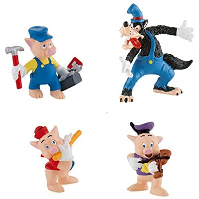 Bullyland Disney Les Trois Petits Cochons + Loup Ede Set 4 Figurine 5 9 cm - Publicité Bullyland Disney Les Trois Petits Cochons + Loup Ede Set 4 Figurine 5 9 cm - Publicité