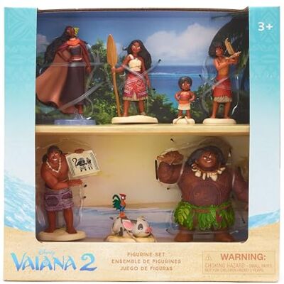 Disney Official Ensemble de Figurines Vaiana 2, 7 Figurines moulées, inclut Vaiana, Simea, Maui, Pua et Hei Hei, Matangi, Loto et Moni - Publicité Disney Official Ensemble de Figurines Vaiana 2, 7 Figurines moulées, inclut Vaiana, Simea, Maui, Pua et Hei Hei, Matangi, Loto et Moni - Publicité