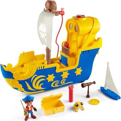 Fisher Price Nickelodeon Santiago of The Seas Lights & Sounds El Bravo Pirate Ship Jeu interactif avec Figurine de Personnage, Jeu de Simulation à partir de 3 Ans - Publicité Fisher Price Nickelodeon Santiago of The Seas Lights & Sounds El Bravo Pirate Ship Jeu interactif avec Figurine de Personnage, Jeu de Simulation à partir de 3 Ans - Publicité