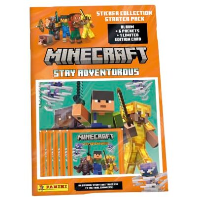 Panini Collection d'autocollants Minecraft Stay Adventurous – Kit de démarrage Kit de démarrage - Publicité Panini Collection d'autocollants Minecraft Stay Adventurous – Kit de démarrage Kit de démarrage - Publicité