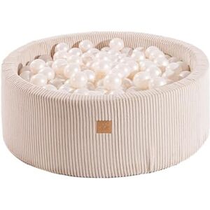 MEOWBABY Piscine À Balles pour Bébé Rond 90x30cm Piscine a Balle pour Enfant avec 200 Balle, Côtelé, Ecru: Blanc Perle - Publicité MEOWBABY Piscine À Balles pour Bébé Rond 90x30cm Piscine a Balle pour Enfant avec 200 Balle, Côtelé, Ecru: Blanc Perle - Publicité