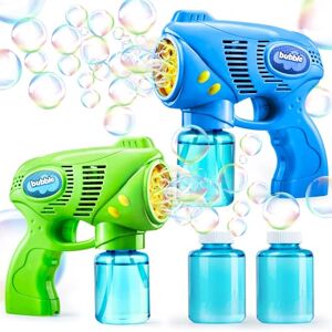 JOYIN 2 Pistolets à Bulles avec 2 Bouteilles de Solution de Recharge à Bulles (296ml Total) pour Enfants, Souffleur à Bulles pour Cadeaux de fête Bubble Blaster, Jouet d'été, activité de Plein air - Publicité JOYIN 2 Pistolets à Bulles avec 2 Bouteilles de Solution de Recharge à Bulles (296ml Total) pour Enfants, Souffleur à Bulles pour Cadeaux de fête Bubble Blaster, Jouet d'été, activité de Plein air - Publicité