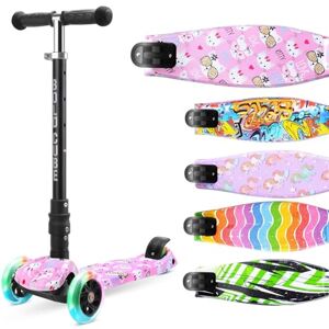 BOLDCUBE Big Fold Kitty Love Trottinette à Trois Roues pour Enfants de 5 à 10 Ans Roues LED avec lumières Clignotantes Hauteur réglable de 65 à 89 cm Réflecteurs arrière - Publicité BOLDCUBE Big Fold Kitty Love Trottinette à Trois Roues pour Enfants de 5 à 10 Ans Roues LED avec lumières Clignotantes Hauteur réglable de 65 à 89 cm Réflecteurs arrière - Publicité