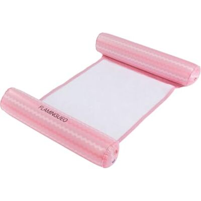 Flamingueo Bouee Piscine Tapis Flottant PVC Résistant Grille en Nylon Rose et Blanc - Publicité Flamingueo Bouee Piscine Tapis Flottant PVC Résistant Grille en Nylon Rose et Blanc - Publicité