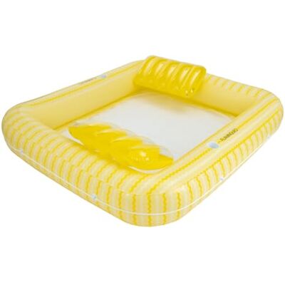 Flamingueo Bouee Piscine Matelas Piscine Taille Extra Large Base en Grille Deux Porte-Boissons Deux Oreillers Amovibles Jaune - Publicité Flamingueo Bouee Piscine Matelas Piscine Taille Extra Large Base en Grille Deux Porte-Boissons Deux Oreillers Amovibles Jaune - Publicité