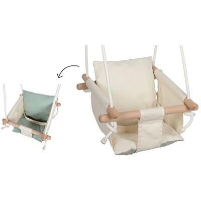 Small Foot Balançoire pour bébé Beige, avec Coussin réversible et Sangle, à partir de 12 Mois, 12800 - Publicité Small Foot Balançoire pour bébé Beige, avec Coussin réversible et Sangle, à partir de 12 Mois, 12800 - Publicité