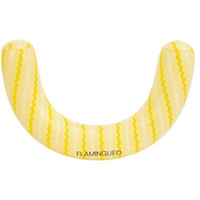 Flamingueo Bouee Piscine Tapis Flottant PVC Résistant Valve Simple Jaune - Publicité Flamingueo Bouee Piscine Tapis Flottant PVC Résistant Valve Simple Jaune - Publicité