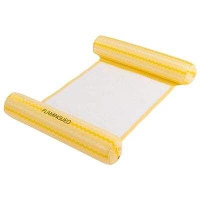 Flamingueo Bouee Piscine Tapis Flottant PVC Résistant Grille en Nylon Jaune - Publicité Flamingueo Bouee Piscine Tapis Flottant PVC Résistant Grille en Nylon Jaune - Publicité