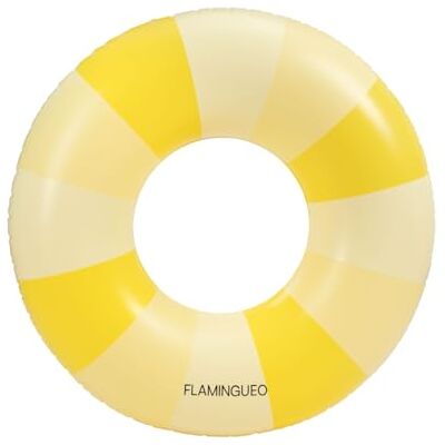 Flamingueo Bouée Gonflable pour Plage et Piscine Forme Donut Design Bicolore PVC Résistant Double Valve Jaune - Publicité Flamingueo Bouée Gonflable pour Plage et Piscine Forme Donut Design Bicolore PVC Résistant Double Valve Jaune - Publicité