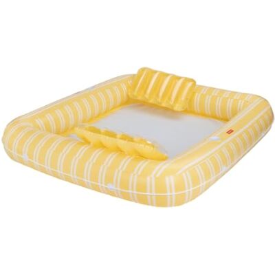 Flamingueo Bouee Piscine Matelas Piscine Taille Extra Large Base en Grille Deux Porte-Boissons Deux Oreillers Amovibles Jaune - Publicité Flamingueo Bouee Piscine Matelas Piscine Taille Extra Large Base en Grille Deux Porte-Boissons Deux Oreillers Amovibles Jaune - Publicité