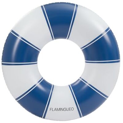 Flamingueo Bouée Gonflable pour Plage et Piscine Forme Donut Design Bicolore PVC Résistant Double Valve Bleu Marine - Publicité Flamingueo Bouée Gonflable pour Plage et Piscine Forme Donut Design Bicolore PVC Résistant Double Valve Bleu Marine - Publicité