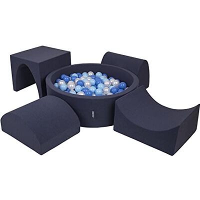 KiddyMoon Aire De Jeux en Mousse avec Rond Piscine À Balles (300 Balles) pour Enfants, Bleu Foncé:Babyblue/Bleu/Perle - Publicité KiddyMoon Aire De Jeux en Mousse avec Rond Piscine À Balles (300 Balles) pour Enfants, Bleu Foncé:Babyblue/Bleu/Perle - Publicité