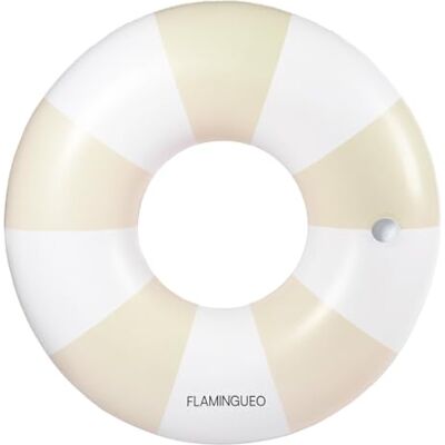 Flamingueo Bouée Gonflable pour Plage et Piscine Porte-Boisson Forme Donut Design Bicolore PVC Résistant Double Valve Beige - Publicité Flamingueo Bouée Gonflable pour Plage et Piscine Porte-Boisson Forme Donut Design Bicolore PVC Résistant Double Valve Beige - Publicité