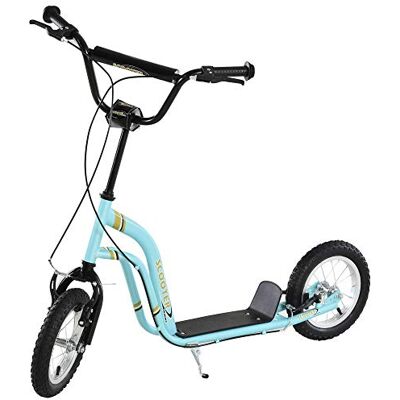 HOMCOM Trottinette Enfants Roues Pneumatiques 12 Pouce 5 à 12 Ans Bleu - Publicité HOMCOM Trottinette Enfants Roues Pneumatiques 12 Pouce 5 à 12 Ans Bleu - Publicité
