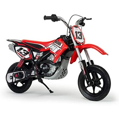 INJUSA Moto Cross Électrique Enfants 6-10 Ans Red Fighter Moto Enfant a Batterie 24V + Jantes en Métal + Roues Gonflables + Accélération Progressive du Poing + Frein à Tambour + 11 km/h - Publicité INJUSA Moto Cross Électrique Enfants 6-10 Ans Red Fighter Moto Enfant a Batterie 24V + Jantes en Métal + Roues Gonflables + Accélération Progressive du Poing + Frein à Tambour + 11 km/h - Publicité